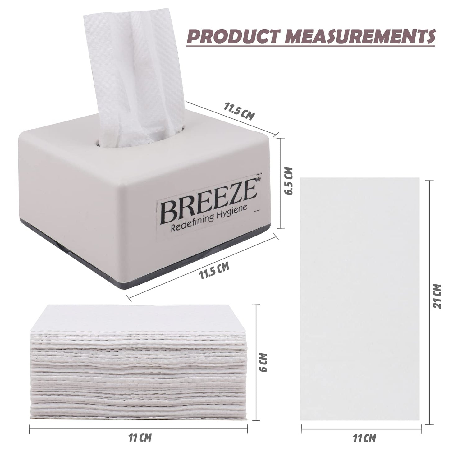 BREEZE BRE037 2Ply Facial Tissues - Soft Wipe & Disposable for Kitchen, Cars, Office & Home Use - 5 Refills, 300 Pieces, Rectangular Box