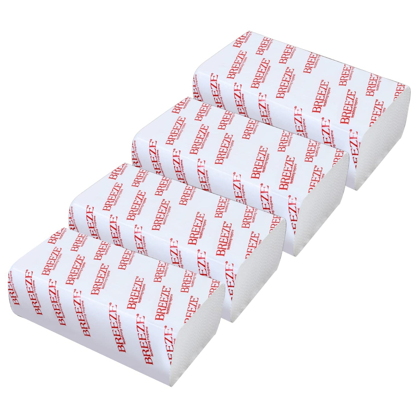 Breeze MultiFold Tissue Paper Extra Soft & Highly Absorbent Napkin for Kitchen Office & Home Use (Pack of 4, 520 Sheets, Rectangular Box)