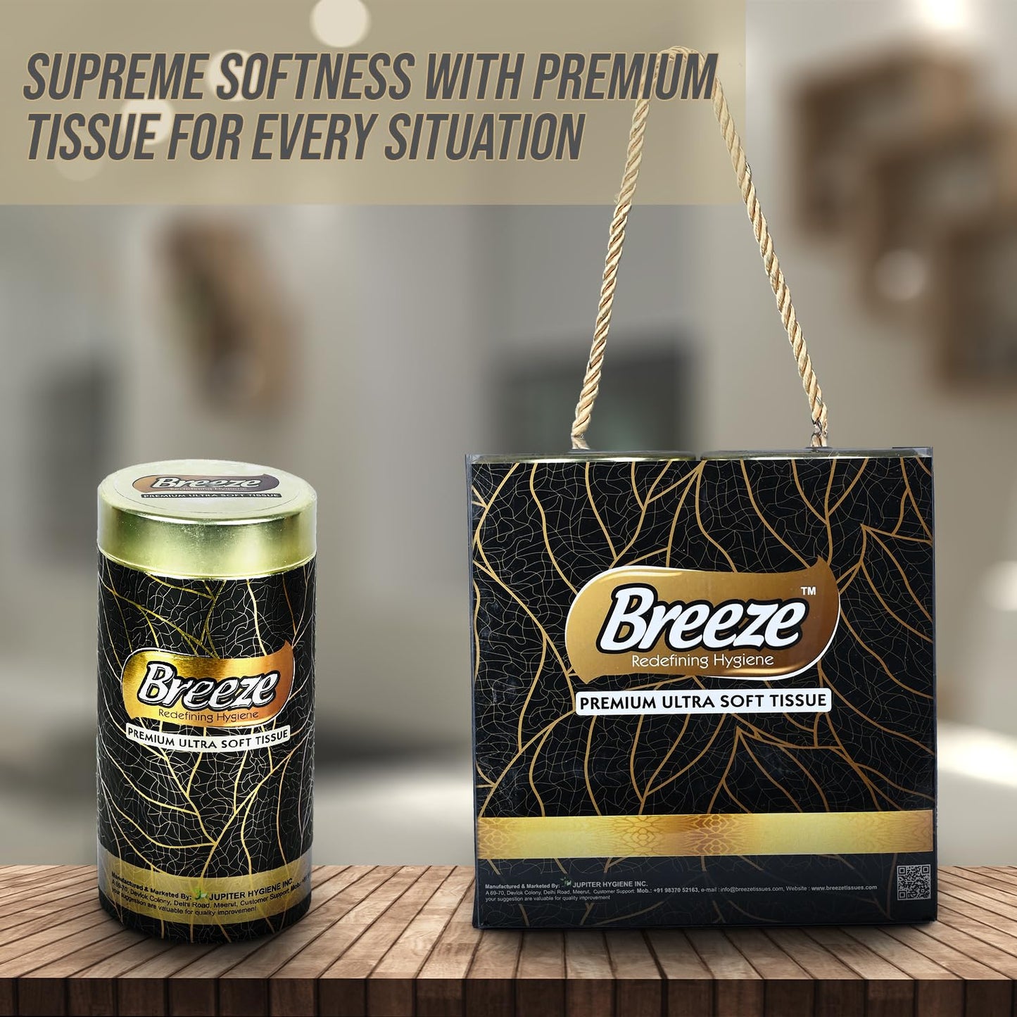 Breeze®  2-Ply Tissue Premium Multipurpose Sheets - Pack of 6 (2 Canister + 4 Refills)