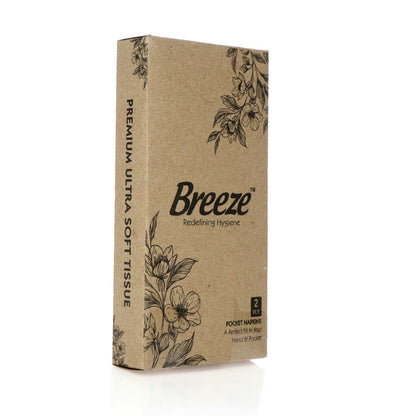 Breeze 2-Ply Pocket Napkins Tissue Paper 100 Dotted Sheets (Pack Of 5, Size 30 x 30 cm)